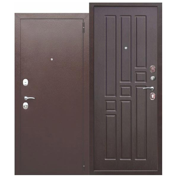Дверь входная ГАРДА Муар 8 мм медный антик/венге
